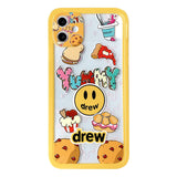 justin b drew phone case Drew Smiley Face IPhone8 Phone Case Apple 11pro Transparent