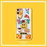 justin b drew phone case Drew Smiley Face IPhone8 Phone Case Apple 11pro Transparent