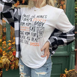 Halloween Costumes Twist the Bones Printed round Neck T-shirt for Women
