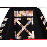 Off White Winter Coat Autumn and Winter Off Graffiti Arrow Baseball Uniform Jacket Men and Women