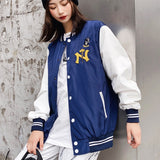 Yankees Letter Jacket Spring and Autumn Men's and Women's Baseball Uniform Casual Cardigan Student Jacket