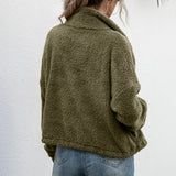 Women Sherpa Jacket Autumn and Winter Double-Sided Velvet Short Plush Top Women's Fashion Sweater Coat