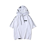 Shark Print T Shirt Camouflage Reflective Hooded Pullover Short Sleeve T-shirt