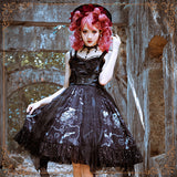 Gothic Lolita Harajuku Style Clothing Vampire Diaries JSK Dark Goth Style Small Skirt Lo Full Set