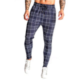 Men Plaid Pant Man Checkered Pants Fall Men's Clothing Muscle Workout Brothers Running Training Pants Casual Fashion Slim Fit Plaid Men's Trousers
