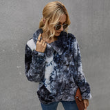 Women Sherpa Jacket Winter Warm Tie-Dyed Fur Sweater for Women