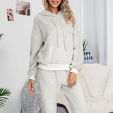 Women Sherpa Jacket Autumn Winter Sweater Suit Women's Casual Double-Sided Velvet Two-Piece Suit