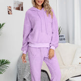 Women Sherpa Jacket Autumn Winter Sweater Suit Women's Casual Double-Sided Velvet Two-Piece Suit