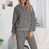 Women Sherpa Jacket Autumn Winter Sweater Suit Women's Casual Double-Sided Velvet Two-Piece Suit