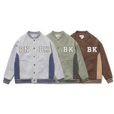 Varsity Jacket for Men Baseball Jackets Fall Color-Blocking Loose Casual Casual Fashionable Baseball Uniform Jacket