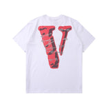 Vlone Short Sleeve Men's Large Size Retro Sports Couple Men's and Women's Tshirt