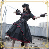 Gothic Lolita Harajuku Style Clothing Small Skirt Loser Food Dust Op Solid Color Army Lo Uniform JK Full Set