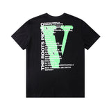 Vlone Short Sleeve Men's Large Size Retro Sports Couple Men's and Women's Tshirt