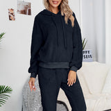 Women Sherpa Jacket Autumn Winter Sweater Suit Women's Casual Double-Sided Velvet Two-Piece Suit