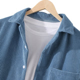 Work Shirts Autumn Corduroy Solid Color Long Sleeve Loose Coat
