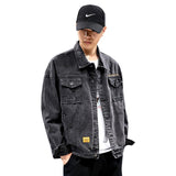 Men's Fall Denim Jacket Men's Autumn Loose Denim Jacket plus Size Men Denim Jacket