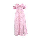 Women Summer Dresses Midi Dress Women Floral off-the-Shoulder Tube Top Long Dress Dress