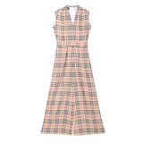 Women's Plaid Catsuit Women's Checkered Jumpsuit Plaid Jumpsuit Women's Summer High Waist Drape Wide Leg Jumpsuit