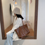 The Teacher Tote Simple Large Capacity Women's Handbag Textured Shoulder Tote Bag