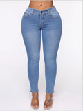Women Plus Size Jeans High Elastic Ripped Jeans for Women