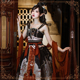 Gothic Lolita Harajuku Style Clothing Small Skirt Vintage Element Chinese Style Handle Figure Exotic Beast Fighting JSK Skirt