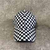 Vintage Check Baseball Cap Checkerboard