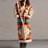 Beth Dutton Outfits Autumn and Winter Long Trench Coat Printed Hooded Coat for Women