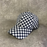 Vintage Check Baseball Cap Checkerboard