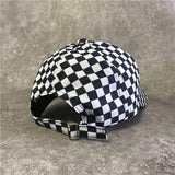Vintage Check Baseball Cap Checkerboard