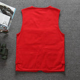 Men Utility Vest Work Zipper Tactical Work Vest Slim Pocket Jacket Vest Multi-Pocket Men's Overalls