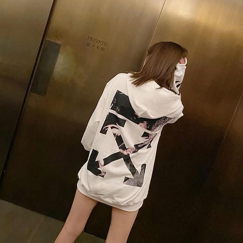Off White Hoodie Off Ow Arrow Print Cotton for Men Owt Hooded Sweater