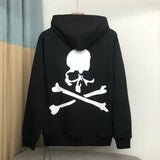 Skull Hoodie Skull Exposed Head Autumn and Winter Fleece-Lined Multi-Letter Printing Men's Women's Hoodie Loose Hoodie