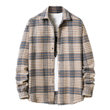 Mens Flannel Jacket Flannel Padded Plaid Shirt Men's Style Coat Shirt