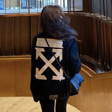 Off White Jacket Reflective Cotton LongSleeved Casual Fashionable Clothing