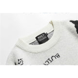 Man Fall Winter Outfis Autumn Winter Retro Cartoon round Neck Knitted Sweater Men and Women Loose Casual Sweater