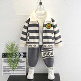 Toddler Boys Jackets Small Yellow Duck Boys Autumn Clothing Suit