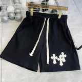 CHH Chrome Heart Shorts Spring/Summer Leather Patchwork Elastic Casual Shorts Men and Women