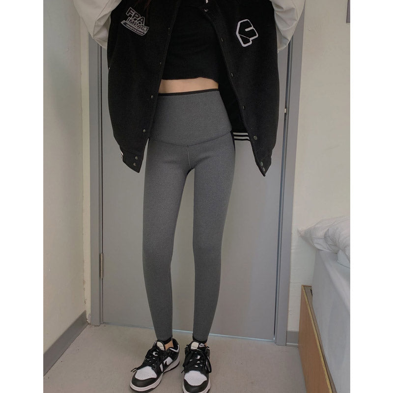Women Legging Warm Fleece High Waist Black Leggings plus Velvet