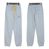 Rhude Pant Autumn Street Drawstring Letter Embroidered Casual Trousers