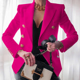 Women Blazar Pants Suit Women's Slim Fit Solid Color Fashion Casual Short Coat