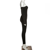 Summer Women's Sexy off-the-Shoulder Tight Sports Jumpsuit
