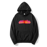 Drippy Hoodies Hip Hop Singer Juice WRLD Flame Printed Loose Sweatshirt