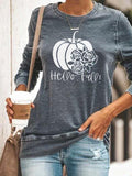 Halloween Costumes Autumn Halloween Pumpkin Fall Printed Sweater for Women