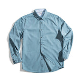 Work Shirts Vintage Striped Shirt Casual Long Sleeve Top for Men