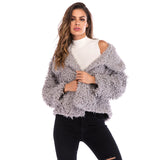 Women Sherpa Jacket Plush Coat Women's Autumn and Winter Thermal Slim Fit Jacket