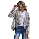Women Sherpa Jacket Autumn Women Hepburn Suede Coat Women Printed Long-Sleeved Top