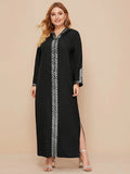 Muslim Women Stylish Kashibo Abaya Muslim Ladies Long Gown Islamic Clothing Jilbab Jalabiya Muslim Side Slit Hooded Maxi Dress Fashion Robe
