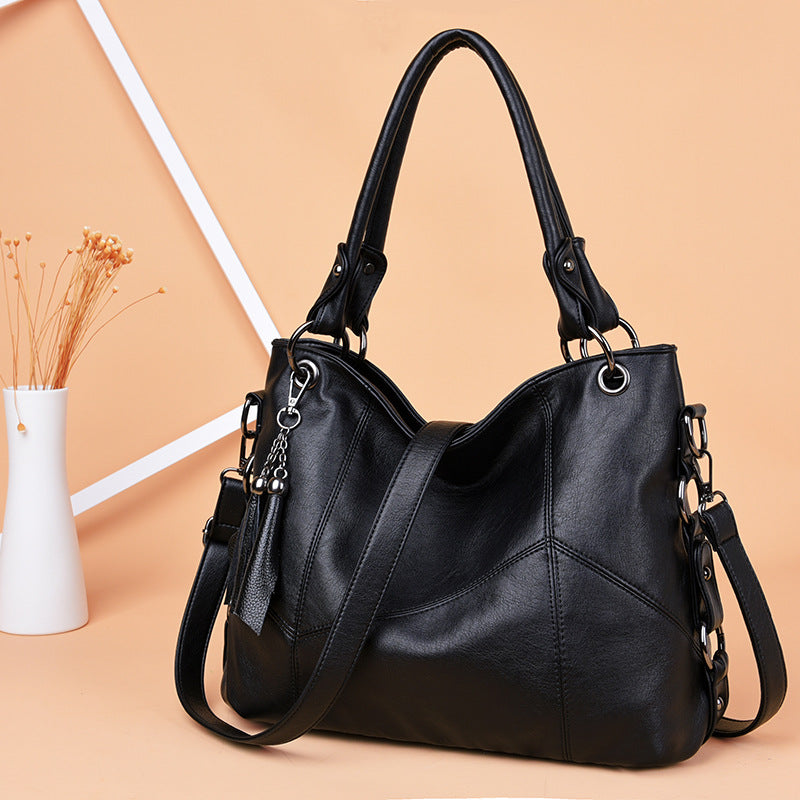 The Teacher Tote Messenger Bag Large Capacity Handbag Women's Shoulder Bags Middle-Aged Pu Women's Bag