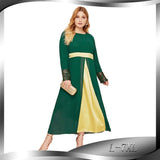 Muslim Women Stylish Kashibo Abaya Muslim Ladies Long Gown Islamic Clothing Jilbab Jalabiya Fashion Chiffon Stitching Long Sleeve Plus Size Dress