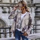 Women Sherpa Jacket Autumn Women Hepburn Suede Coat Women Printed Long-Sleeved Top